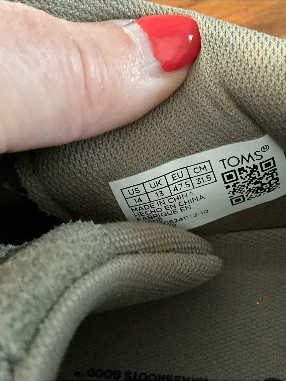 Toms Men’s Sage Green Canvas Top Lace Up Sneakers, Sz 14